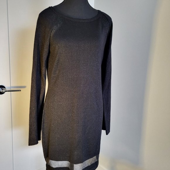 Holiday sweater tunic black with gold shimmer - Picture 1 of 3